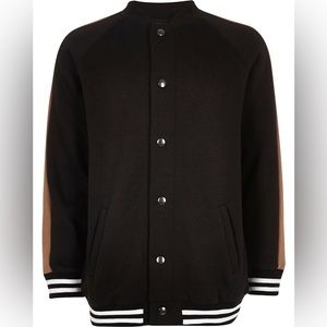 River Island Boys Black Block Bomber Button-Up Jacket